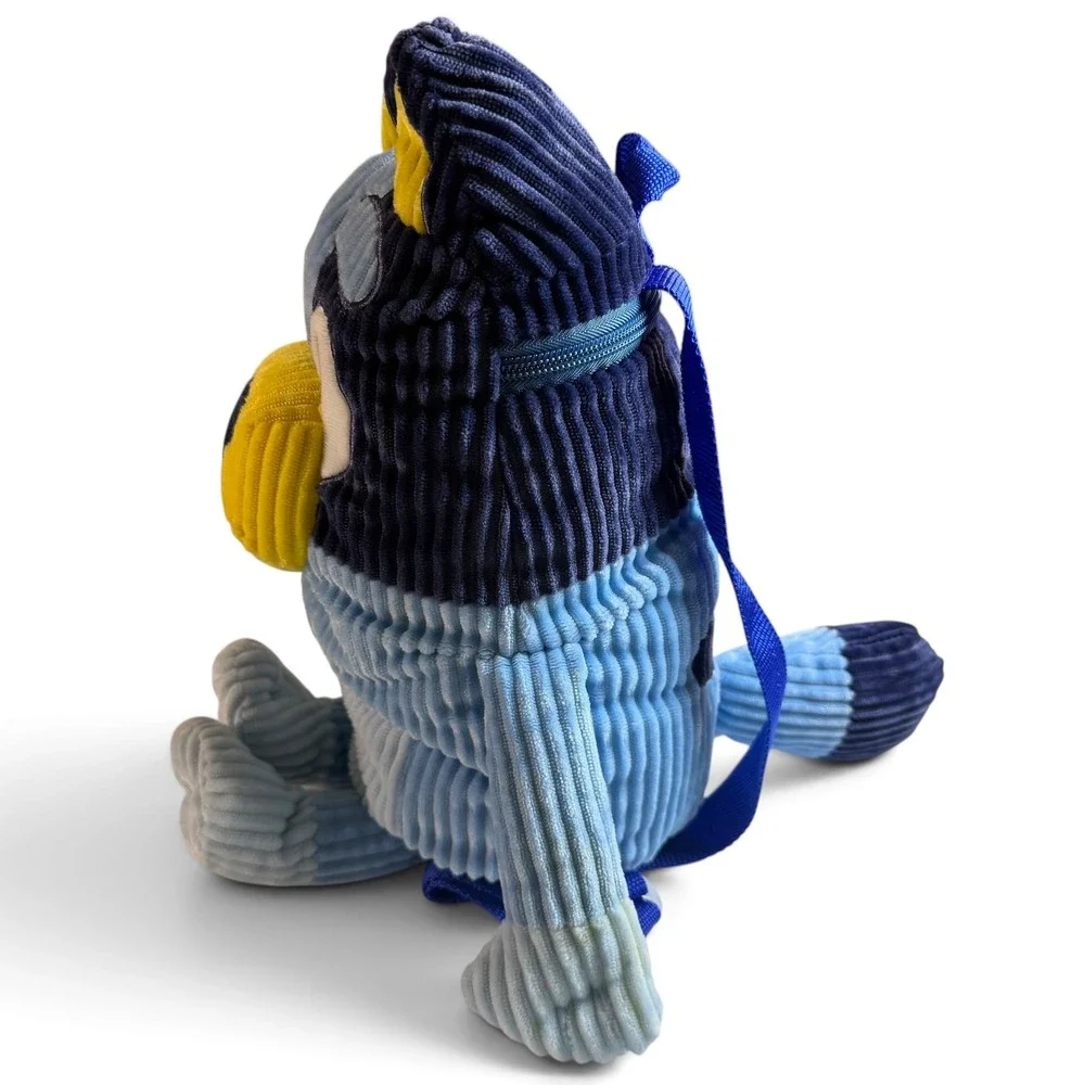 Bluey Corduroy Plush Backpack Blue Character Bag Small Zippered 12 Inch